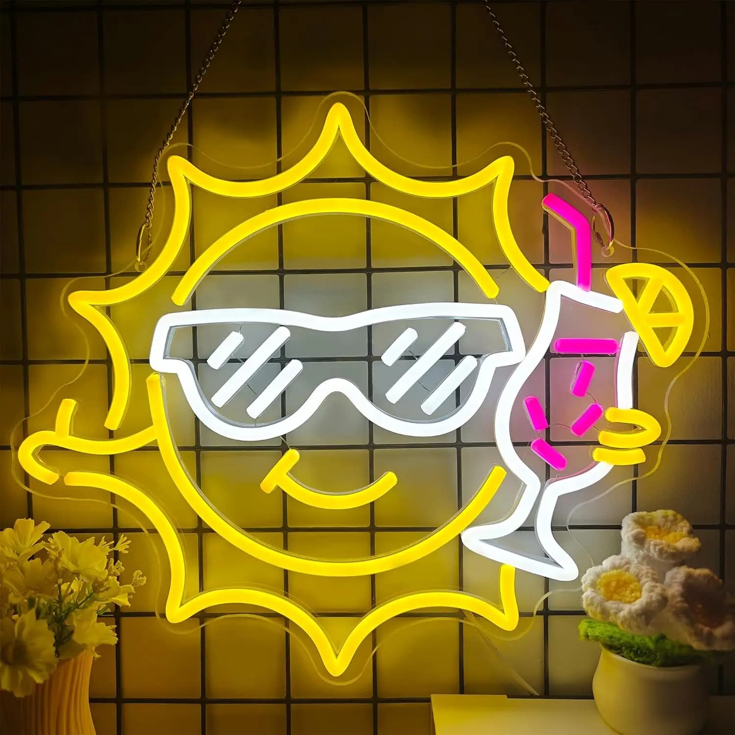 Bar Neon Sign for Wall Decor Funny Neon Sign Dimmable USB Power for Beach Bar Pub Sandbeach Beverage Shop Summer Art Wall Decor