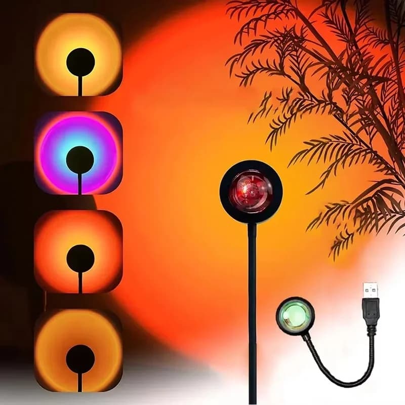 Lampada da parete per proiettore a luce notturna al neon colorata con ricarica USB Lampada da parete per atmosfera decorativa Lampada per illuminazione per autofotografia