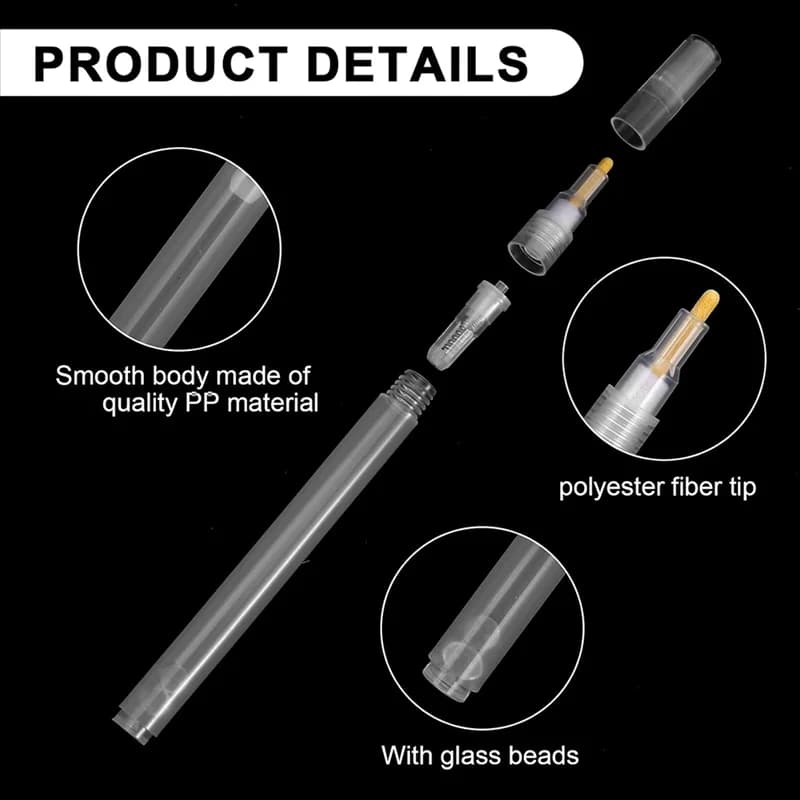 MOPHE-Acrylic Paint Markers,6 Pcs Empty Refills, Fillable Paint Touch Up Pen, Round Tilted Flat Head Design