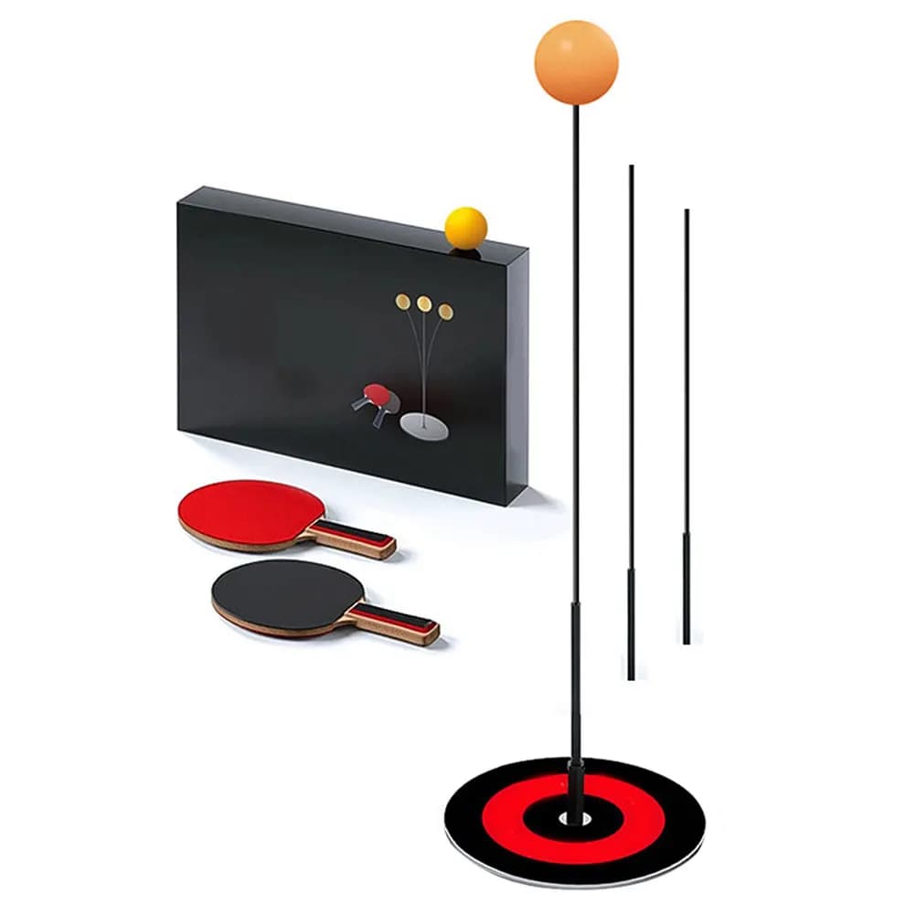 Set da 1 Pezzo: Kit Allenatore da Ping-Pong con Asta Elastica, Dispositivo da Ping-Pong da 1,1 m, Set Racchette per Allenamento Principianti - Dispositivo Singolo per Ping-Pong