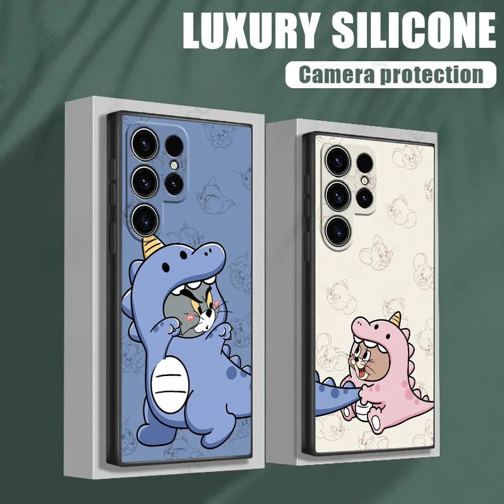 Custodia Morbida J-Jerrys Mouse Toms Cat per Samsung Galaxy S26 S25 Ultra S24 S23 Ultra S22 Plus S21 5G S20 S21 FE S26Ultra