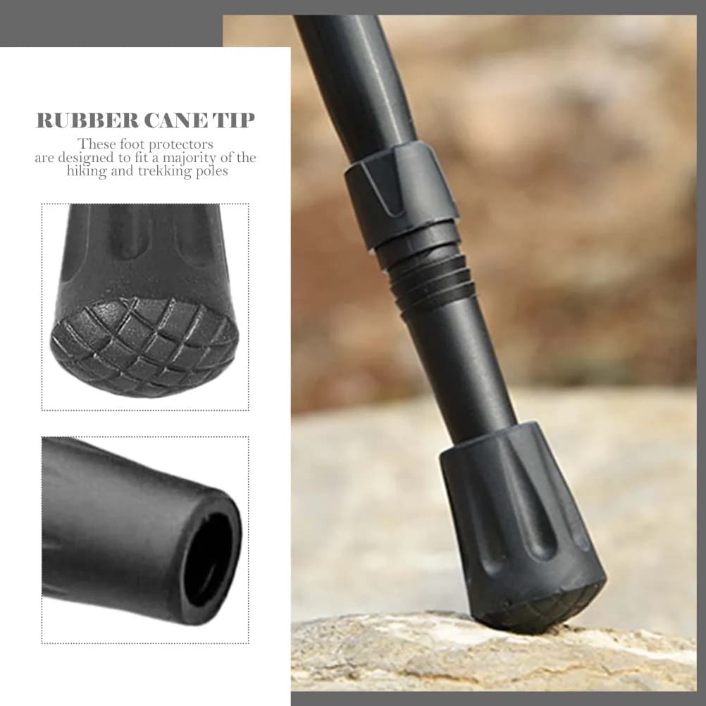 20Pcs Trekking Pole Foot Mats Anti-Slip Rubber Tip Protectors for Hiking Poles Mountain Climbing Low Temperature Resistant