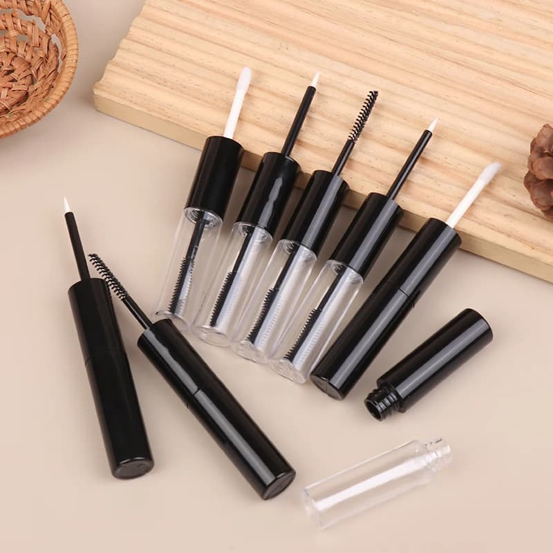 Double Empty Tube for Mascara, Eyeliner and Lucidalabbra with Bacchetta Application, Plastic Container for Eyelash Cream, Lip and Balm Lip