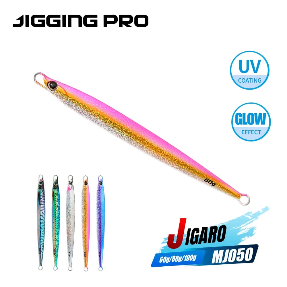 JIGGING PRO Esca Metallica per Lancio Lungo 60g 80g 100g, Esca Affondante Rapida per Pesca in Acqua Salata
