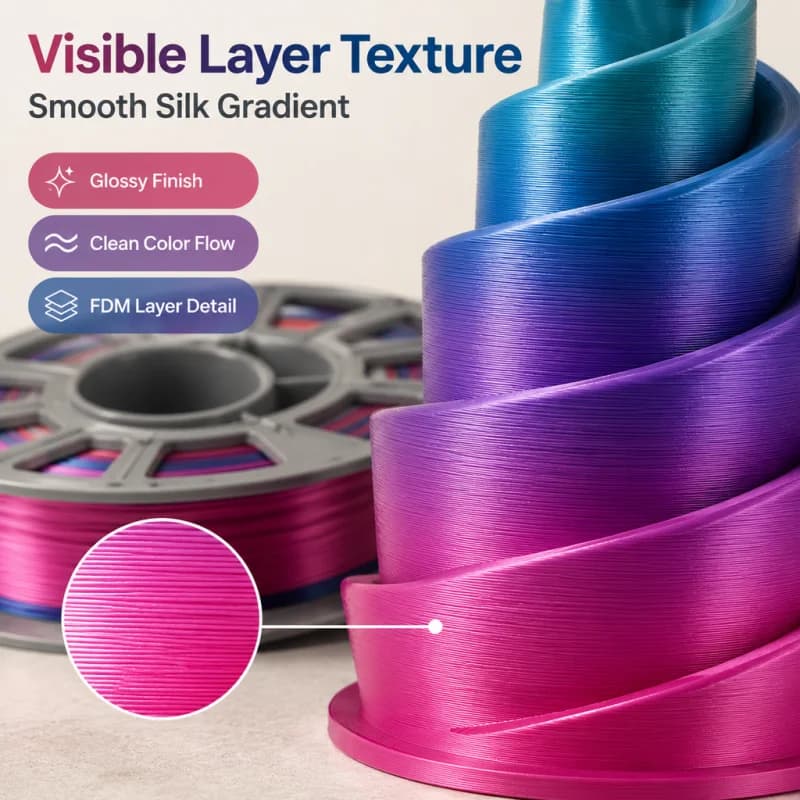 300g Rainbow PLA Filament 1.75mm 3D Printer Filament Heavy Neon Color Gradient Multi-Color Shiny Glossy Mini Spool Easy Printing