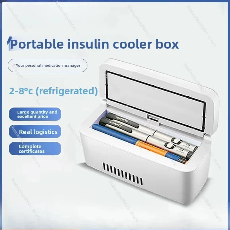 Mini frigorifero portatile per medicinali ricaricabile, alimentato tramite USB, per auto e uso domestico
