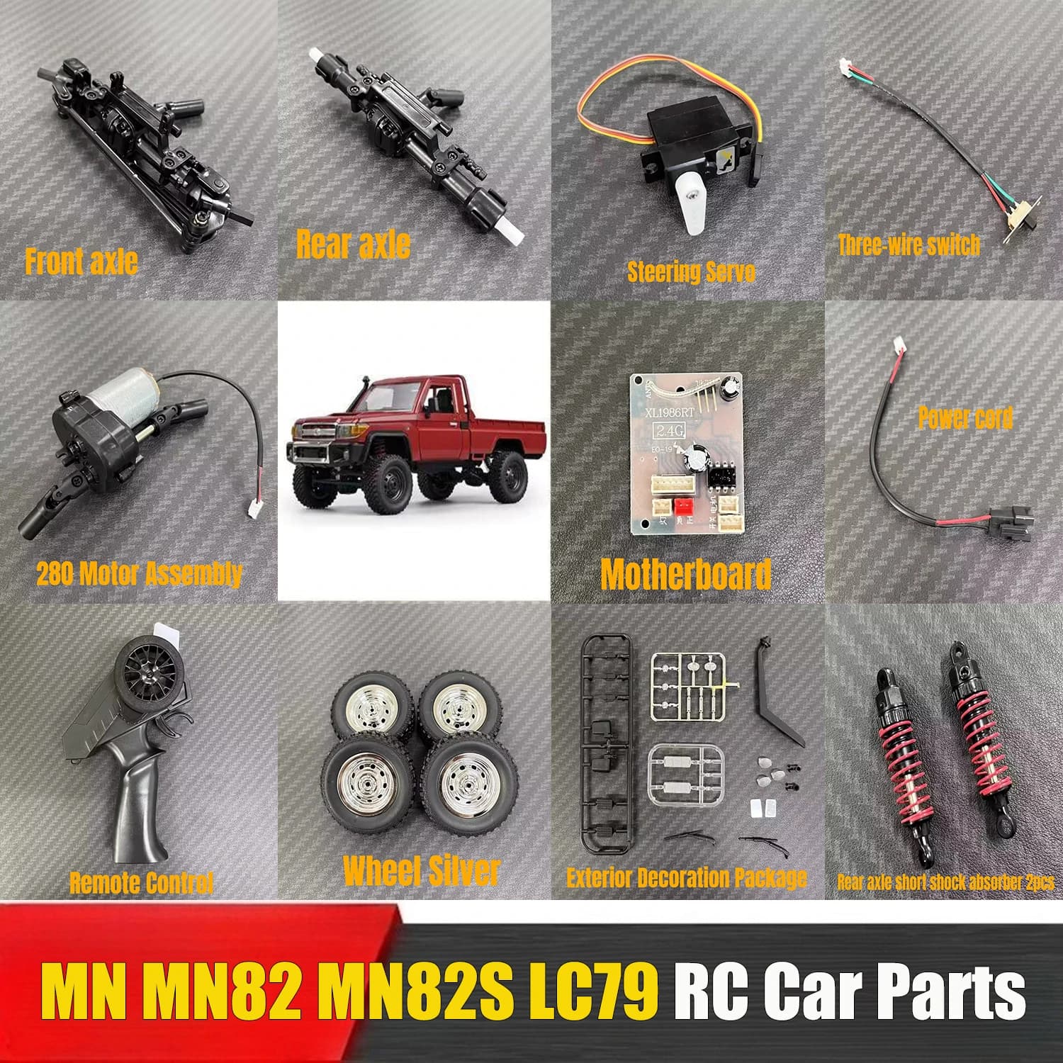 MN MN82 MN82S LC79 Ricambi Auto RC Scheda Madre Originale Scatola di Controllo Remoto Servo Sterzo 280 Albero di Trasmissione Accessori