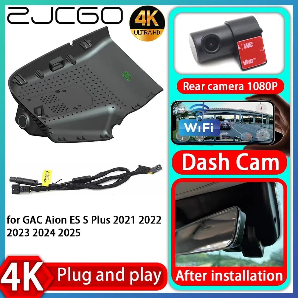 ZJCGO UHD 4K 2160P DVR Plug and Play Camera for Auto, Video Recorder for GAC Aion ES S Plus 2021 2022 2023 2024 2025