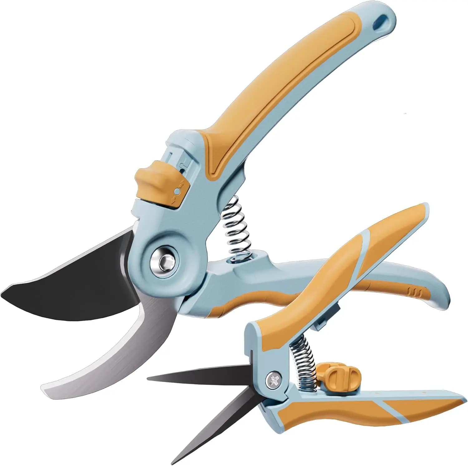 Professional Power Scissors for Garden, Set of 2 Pieces: 8 Inches and 6.25 Precision Scissors Powders for Plants and Flowers