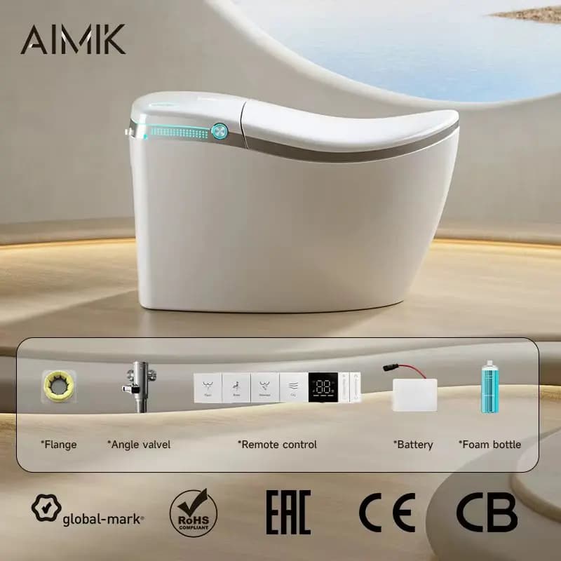WC Smart con Bidet Allungato e Telecomando, Design Moderno e Lussuoso per il Bagno