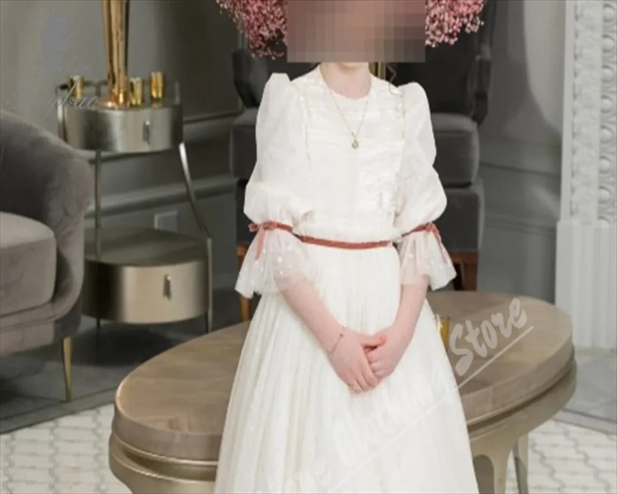Elegante mezza manica abito da ragazza di fiore per bambini festa di nozze occasioni formali abito lungo da ballo per la prima comunione personalizzabile