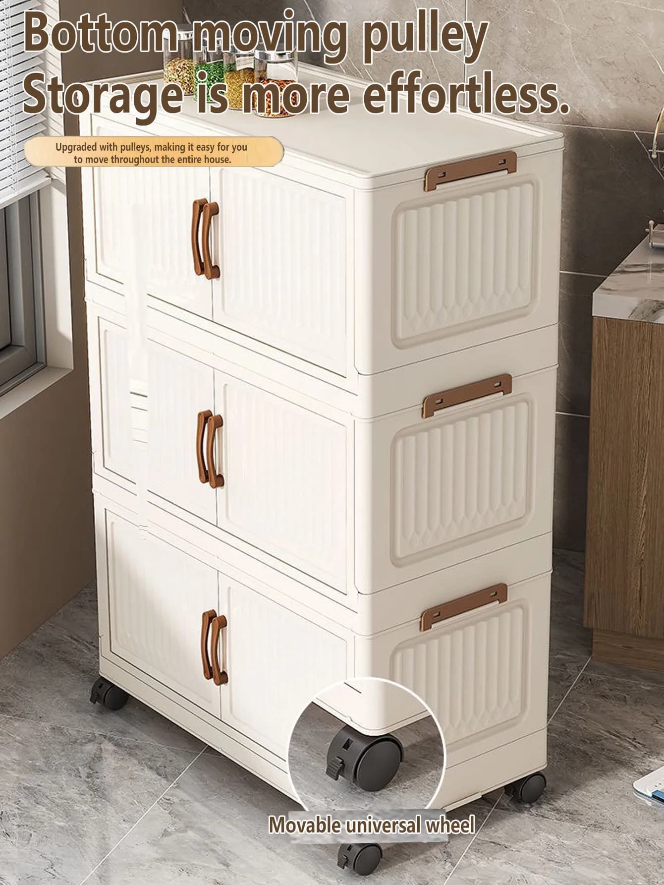 Armadio Contenitore Rinforzato per la Casa, per Neonati, Soggiorno, Camera da Letto, Mobile Contenitore in Plastica Senza Installazione, Organizer Multiuso