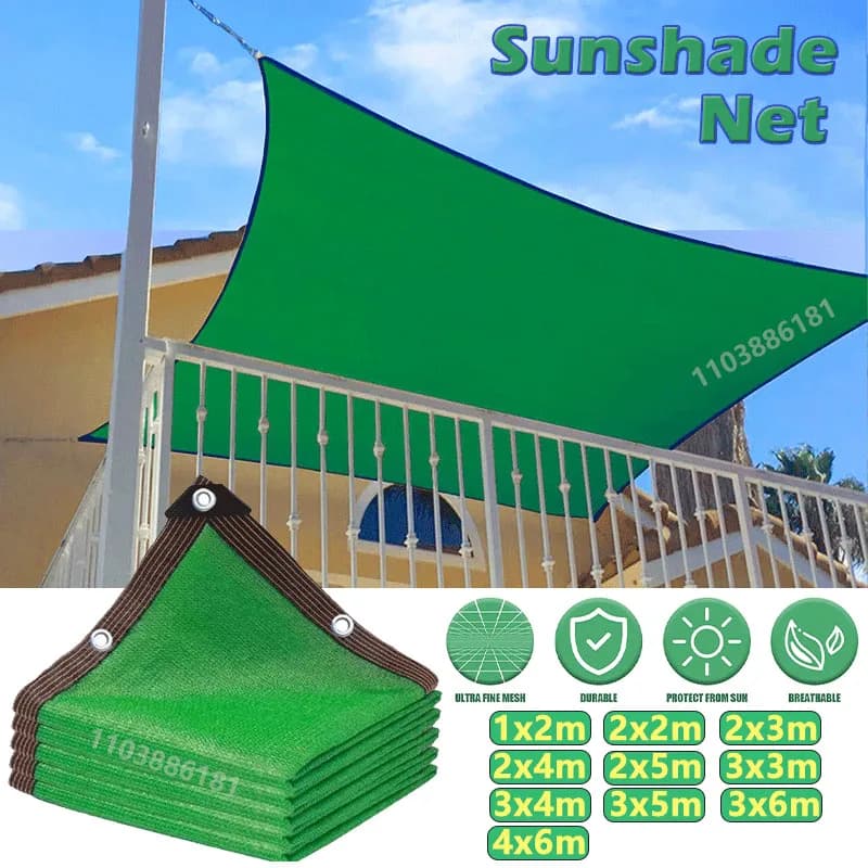 Outdoor Garden Sunbed Network, Terrace Sunbed, Camping Sun Mesh, UV Protection, HDPE Solar Protection Fabric
