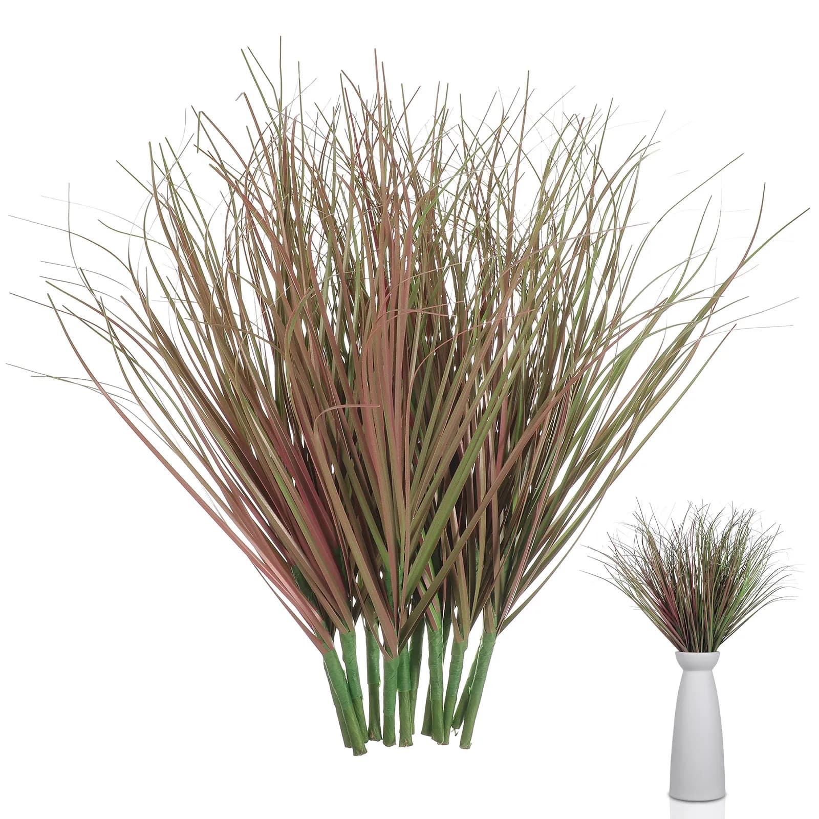 12 Pezzi di Erba Artificiale Decorativa, Piante Simulate per Fotografia e Arredamento Casa, Accessori Realistici in Finta Erba