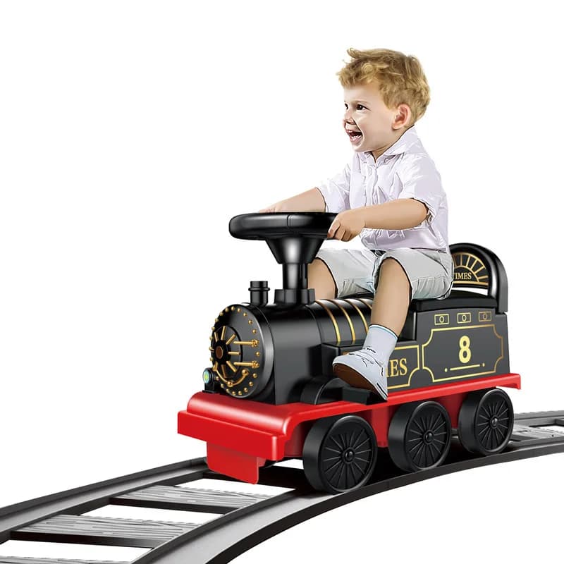 Treno per bambini Giocattolo da equitazione Ailway Il modello elettrico classico può trasportare un piccolo treno vagone per bambini Girello Passeggino Giocattoli Ragazzi