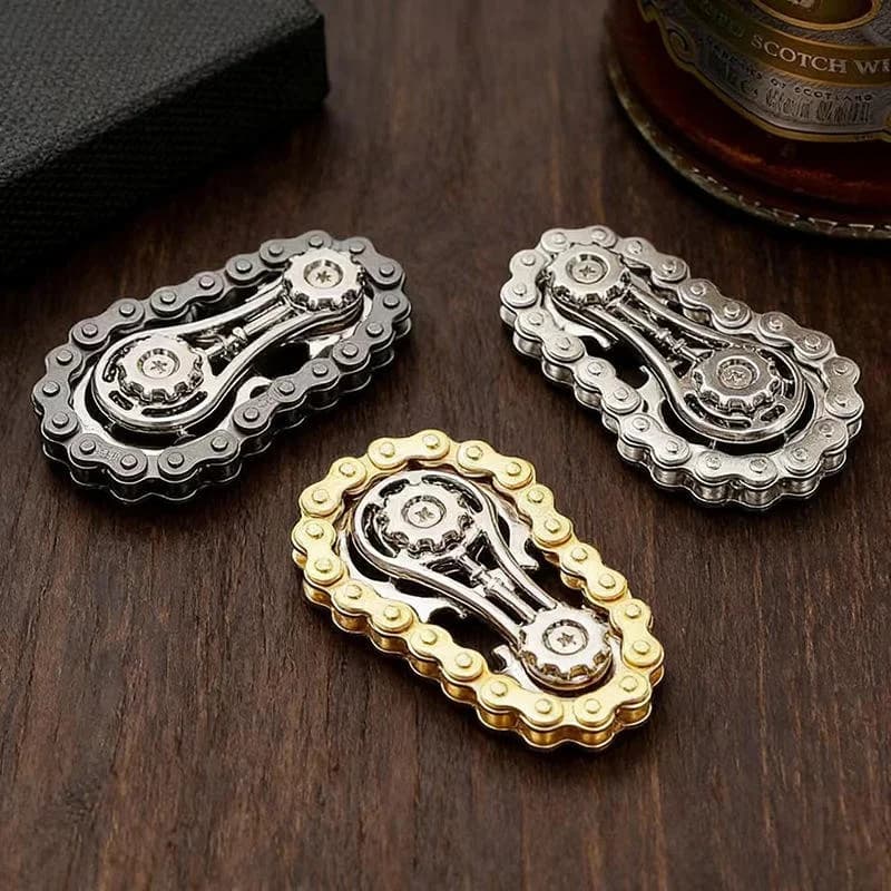 Gear Chain Fingertip Gyroscope Metal Mechanical Fidget Toy Stress Relief Anxiety Relief EDC Spinner Finger Exercise Desk Toy New