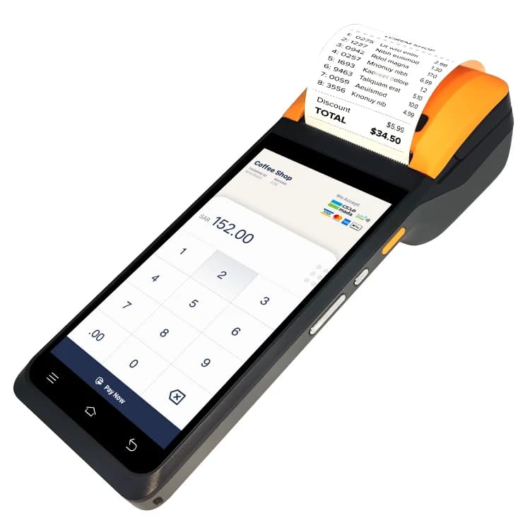 Terminale POS Manuale Jepower 12 4G con Stampante per Carte NFC, Scanner di Codici a Barre 2D, 16GB, Comunicazione WIFI per PDA