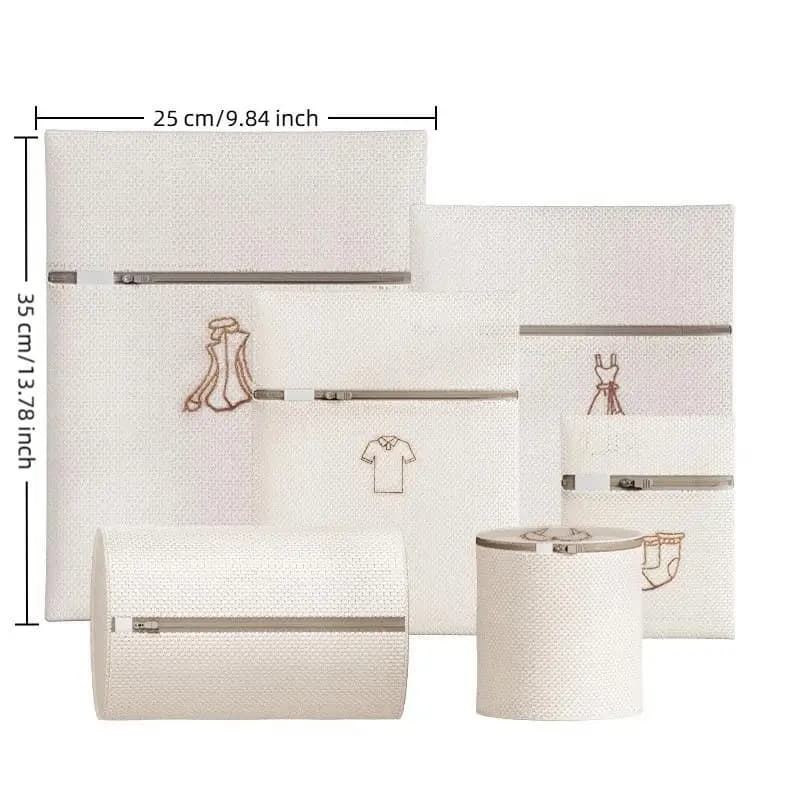 Fine Mesh Embroidery Print Laundry Bags Household Clothes Washing Pouches For Washing Machines