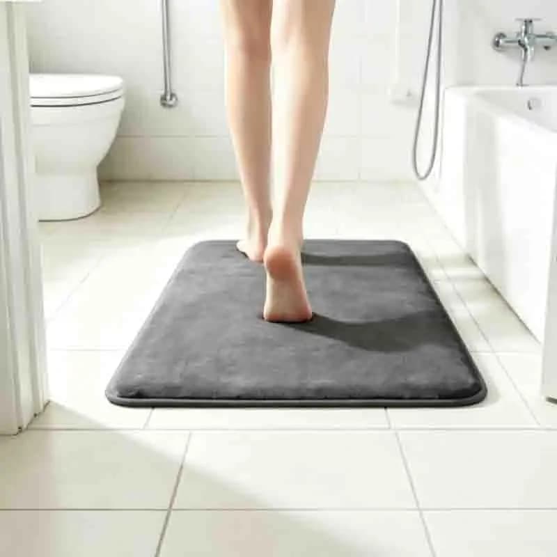 Tappetino in Velluto Corallo ad Asciugatura Rapida, Super Assorbente per Bagno e Camera da Letto, Morbido Tappeto Antiscivolo per Soggiorno
