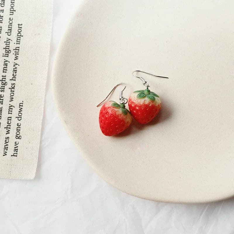 Orecchini a Forma di Fragola per Donne, Gioielli Carini, Dolci, Minimalisti, Creativi, in Stile Europeo