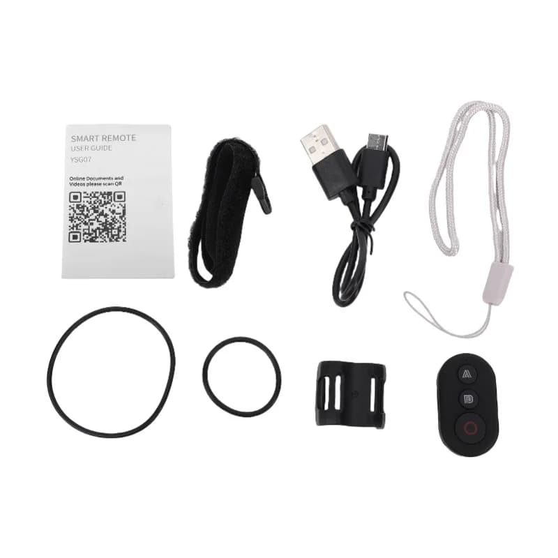 Wireless camera remote control, portable, rechargeable, with Bluetooth control for action cams and sports cameras