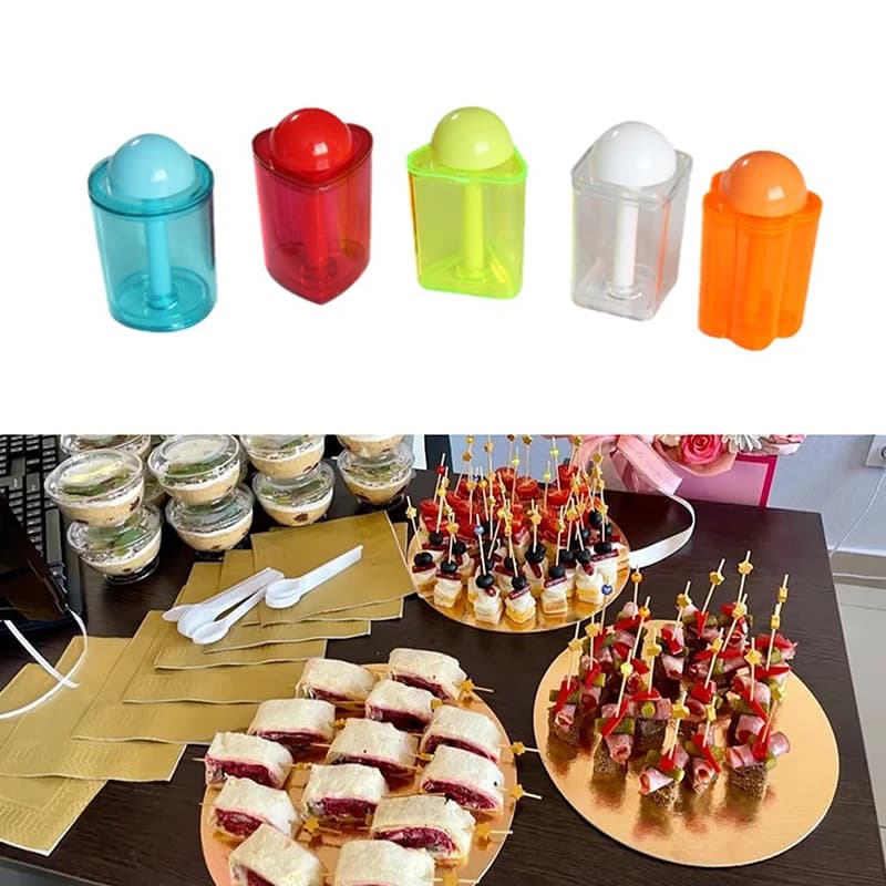 5Pcs/Set Canape Mold 5.5 CM High Multicolored Double Bubble Cake Mold Baking Tool Kitchen Gadget Baking Accessories