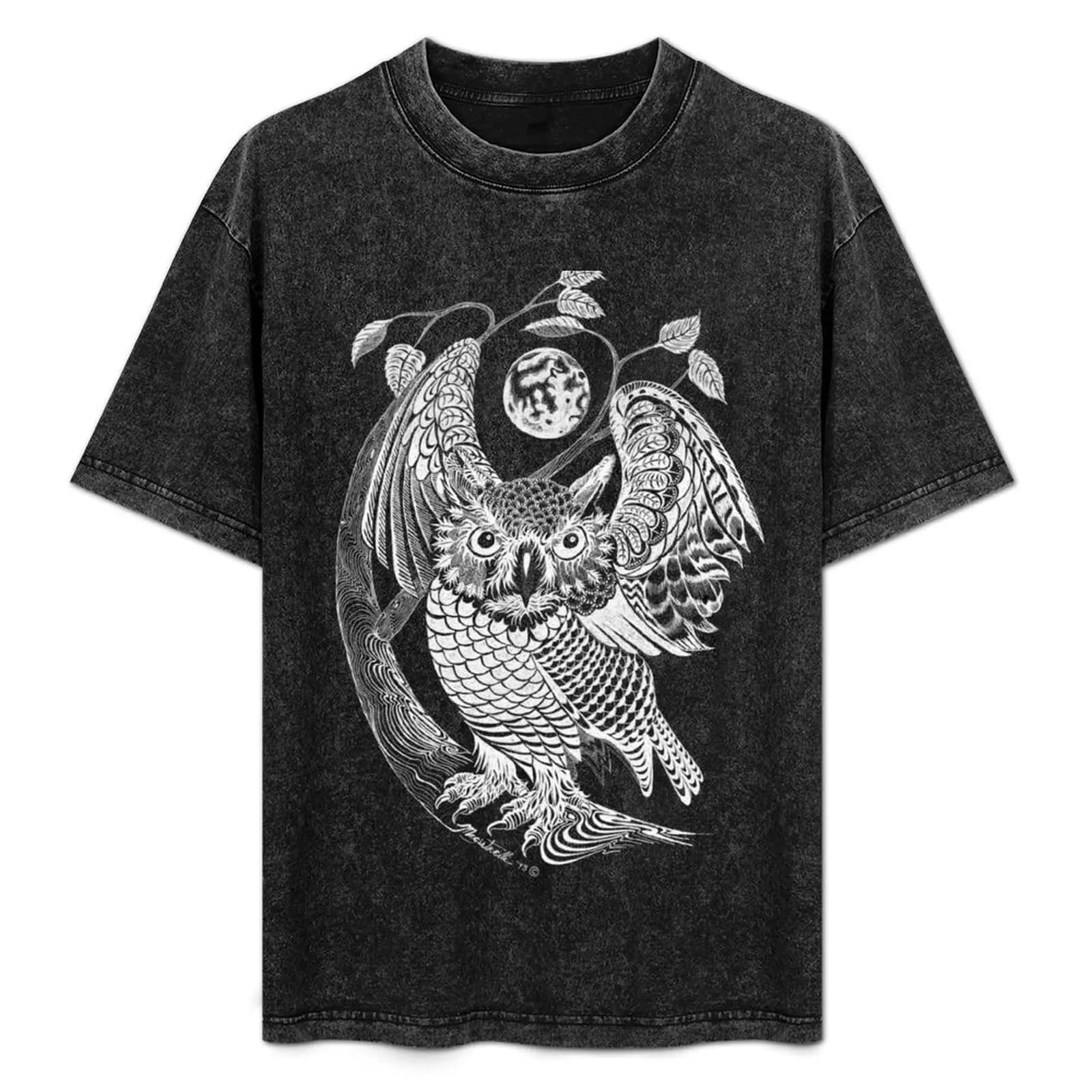 Owl Positive (only visible on dark background) T-Shirt Holiday Casual Short Sleeve Top