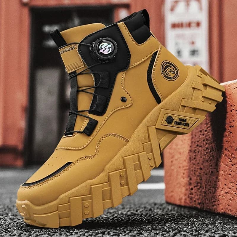 Scarpe da trekking da uomo all'apertoStivali tattici da combattimento con cinghie per allenamento Cinghie impermeabili Zapatillas da moto traspiranti da uomo
