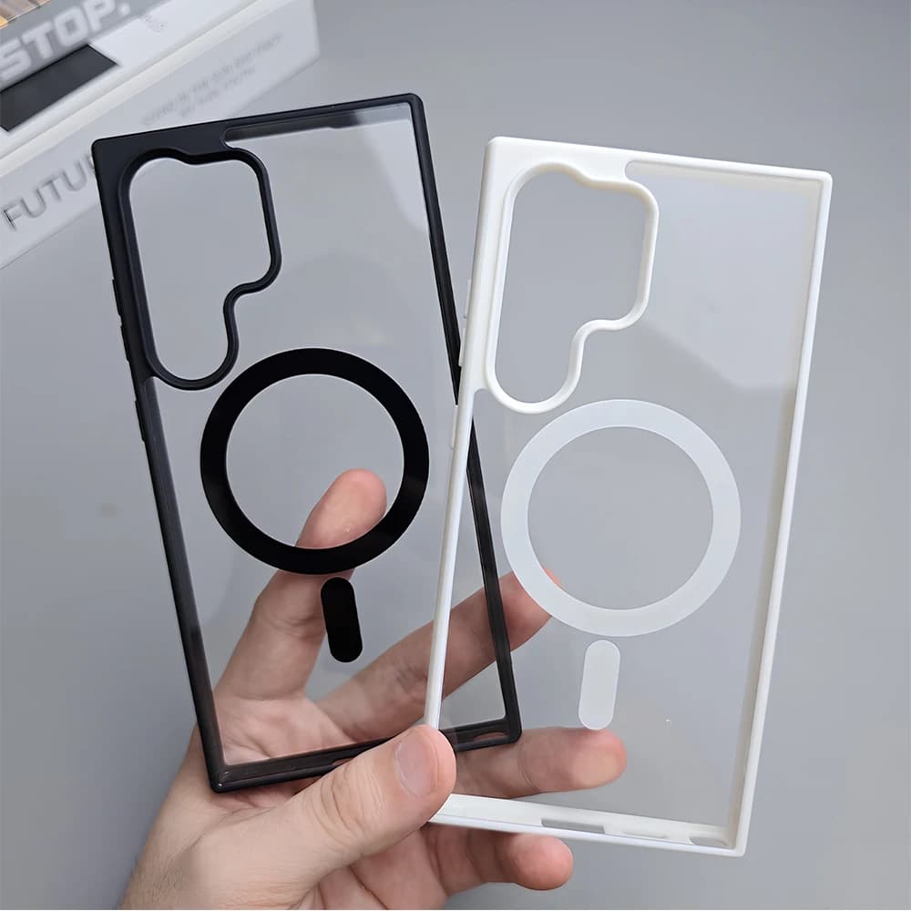 Luxury Acrylic Clear Phone Case For Samsung A37 A57 A07 A56 A55 A54 A36 A25 A26 A16 A06 For Magsafe Charging Shockproof Cover