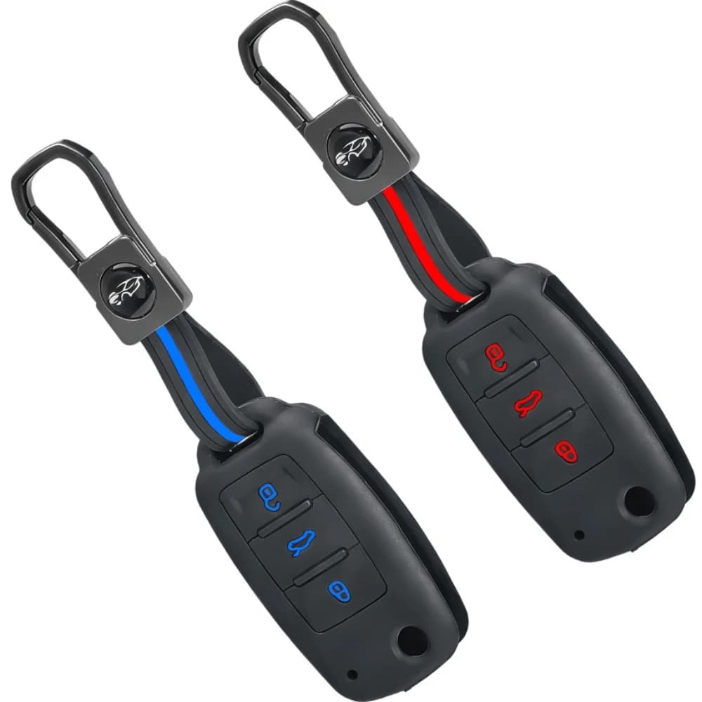 Custodia Protettiva in Silicone per Chiavi Auto per Skoda Yeti Superb Rapid Octavia, SEAT Leon Ibiza, VW VOLKSWAGEN Golf Jetta POLO