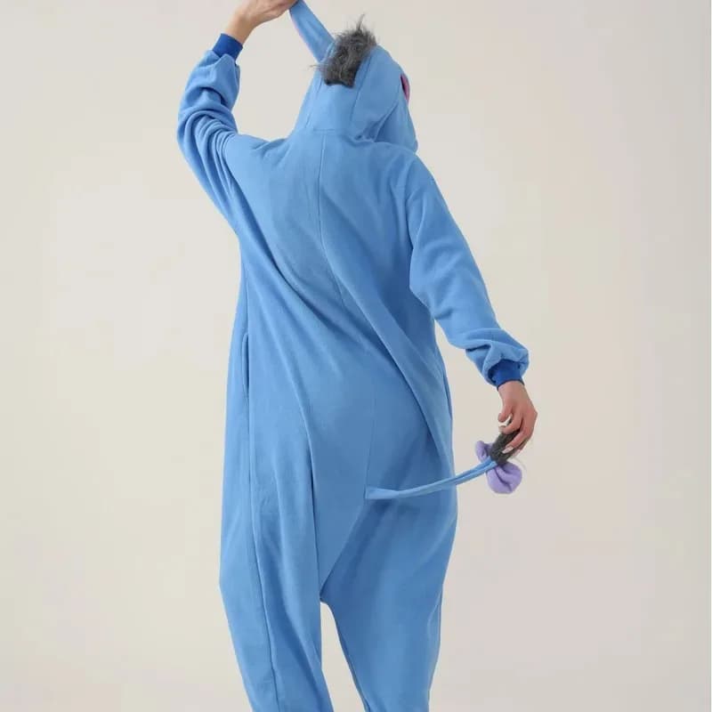 Pigiama con cappuccio cosplay animale cartone animato asino Pigiama a maniche lunghe Pigiama invernale per la casa per adulti Mantieni caldo