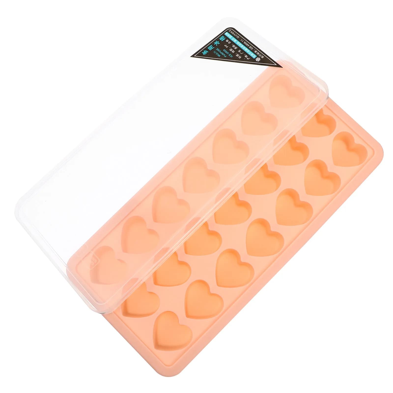 Stampo per ghiaccio a forma di cuore in silicone alimentare antiaderente impilabile per bevande, dessert, cocktail e dolcetti (1 pezzo)