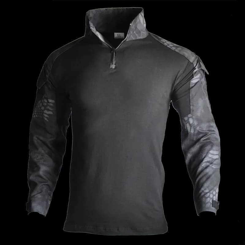 T-shirt da trekking tattiche all'aperto da uomo combattimento esercito militare CP mimetico manica lunga caccia arrampicata camicia abbigliamento sportivo in cotone
