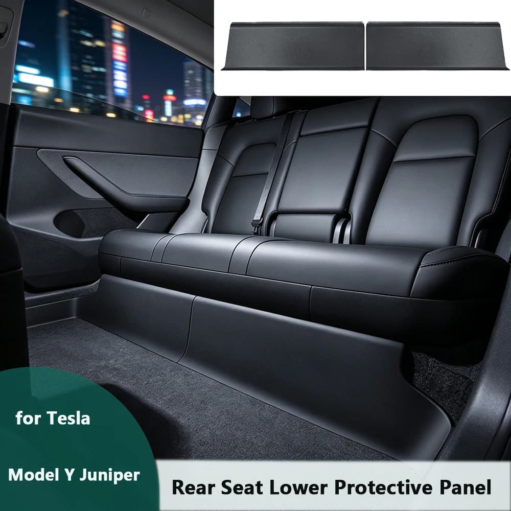 For Tesla Model Y Juniper ABS Car Under the Seat Anti-Kick Cover Interior Strip Corner Guard Anti-Kick Protector
