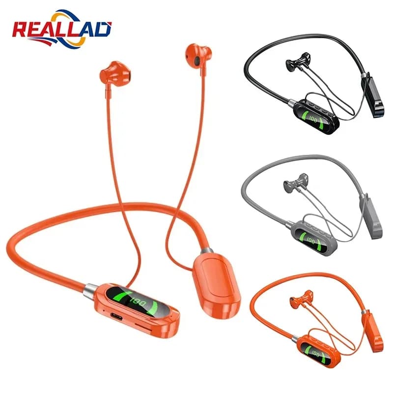 New YG07 Wireless 5.3 Headphones with Headband Gaming LED Display Stereo Sports Headphones Halter Waterproof Magnetic Headphones