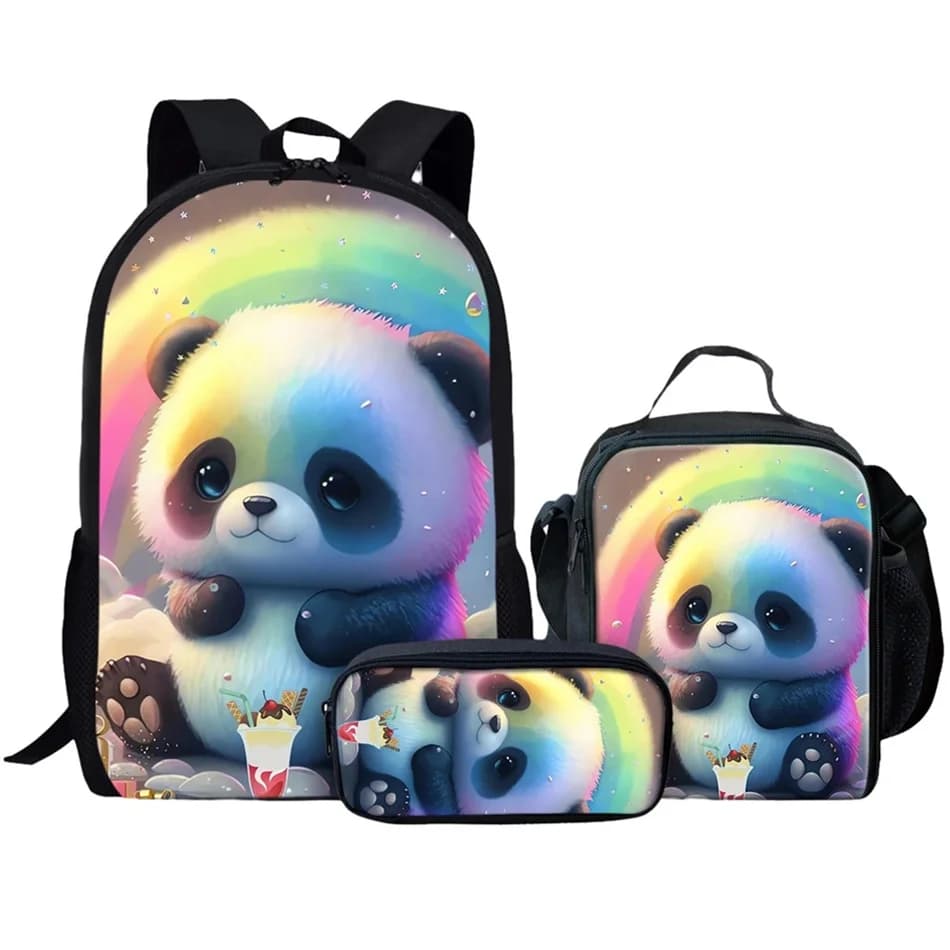 Anime Panda Stampa Academy Style Ragazze Ragazzi Borse per libri scolastici Zaino per bambini Zaino da viaggio per adolescenti Mochila per la scuola casual