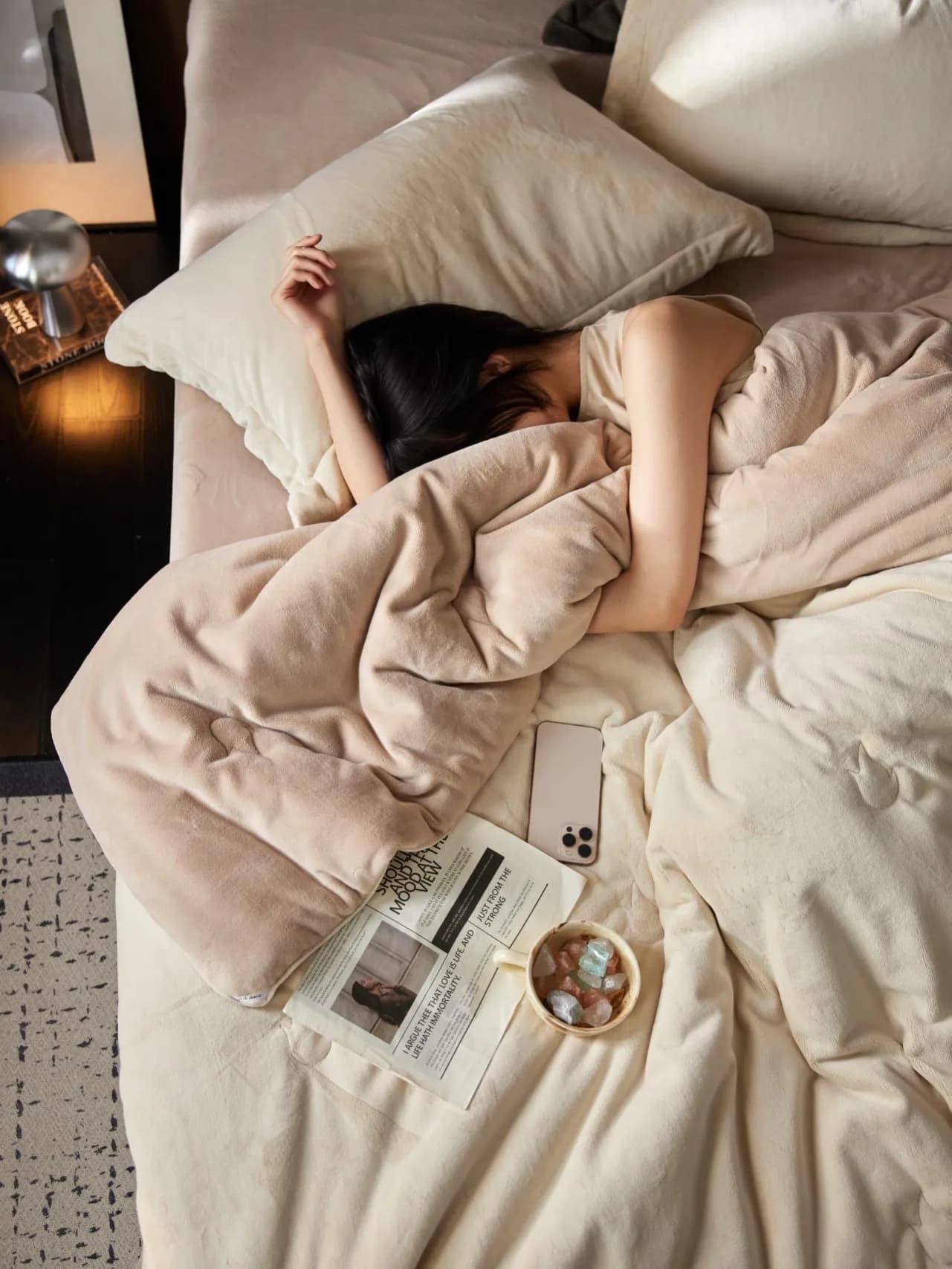 Set Copripiumino in Velluto Spesso, Caldo per l'Inverno, Set Tre Pezzi/Quattro Pezzi, Set Biancheria da Letto in Velluto Nutriente