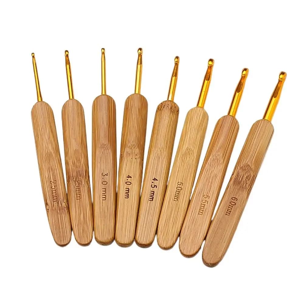 New Bamboo Wooden Crochet Hooks Small Size Long Knitting Crochet Crocheting Hooks Carpet