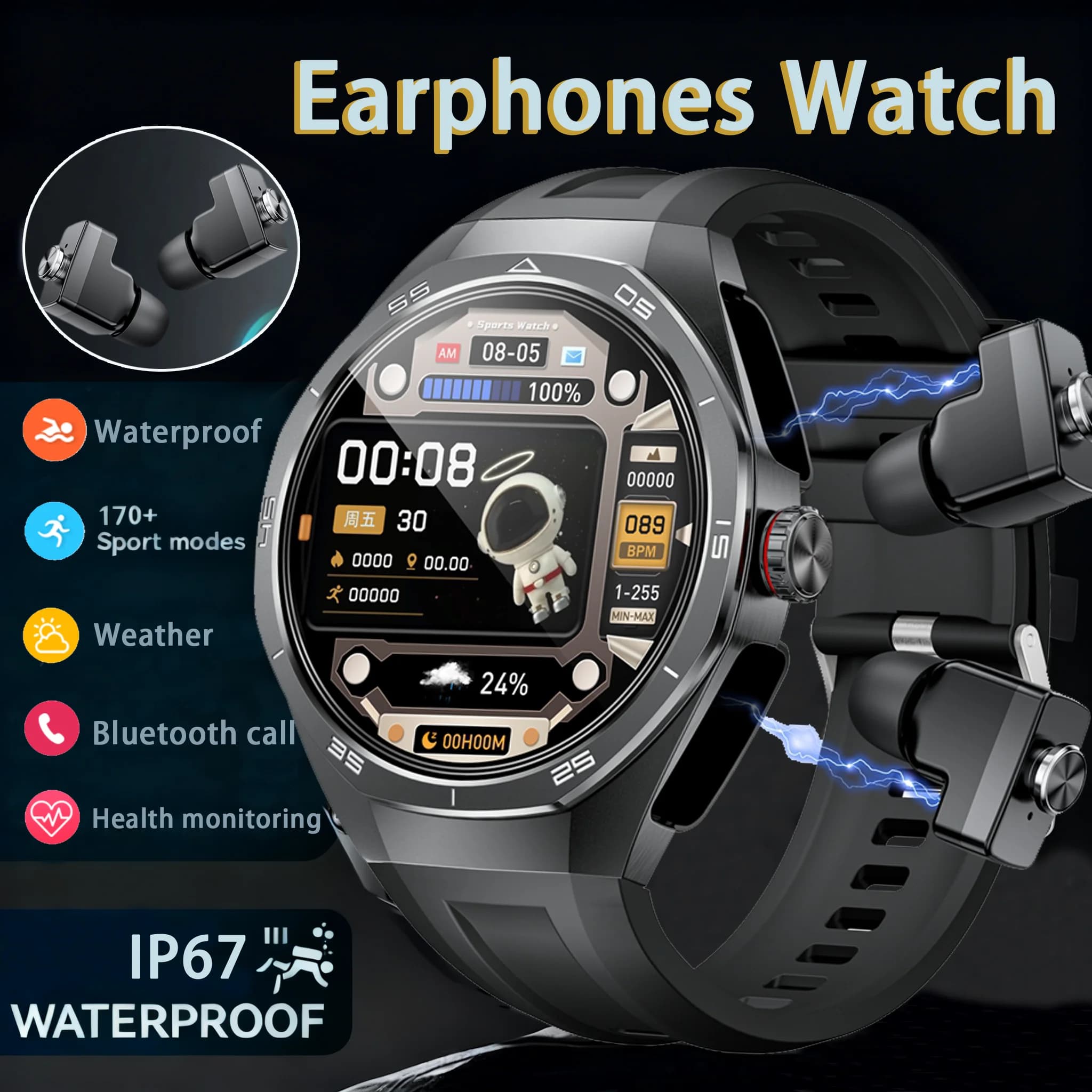 Nuovo Smartwatch Sportivo 2026 con Chiamate Wireless, Impermeabile, Schermo AMOLED da 1,53 Pollici, Controllo Musica, Regalo per Uomo, Compatibile Android e iOS