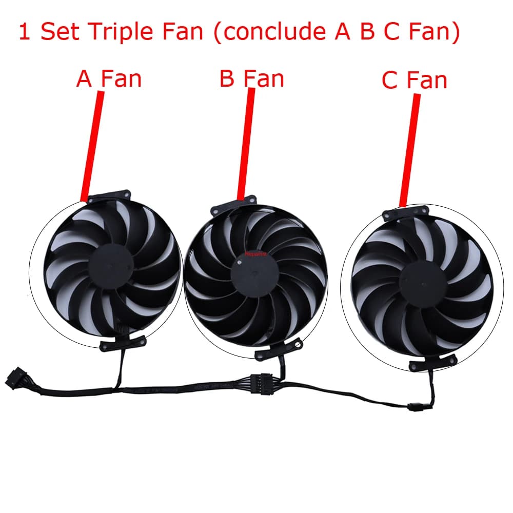 Video Card Fan,VGA Graphics Cooler For ASUS TUF RX 6800XT 16G GAMING,TUF RX6900XT 16G,ROG STRIX RX 6700 XT 12G GAMING,CF1010U12S