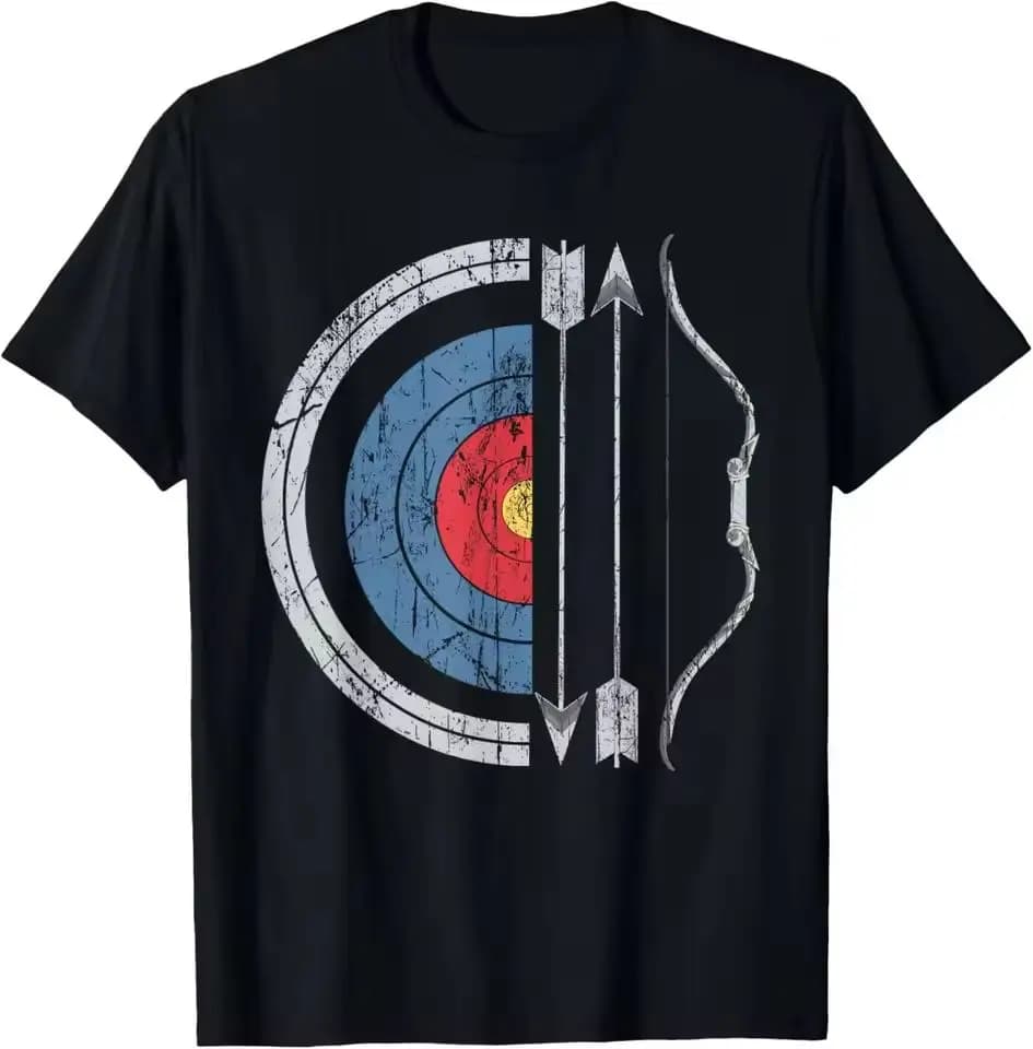 Archery Target Bow and Arrow Marksman Quiver for Archers T-Shirt Unisex Summer Streetwear Tops Mens T Shirt Camiseta Hombre