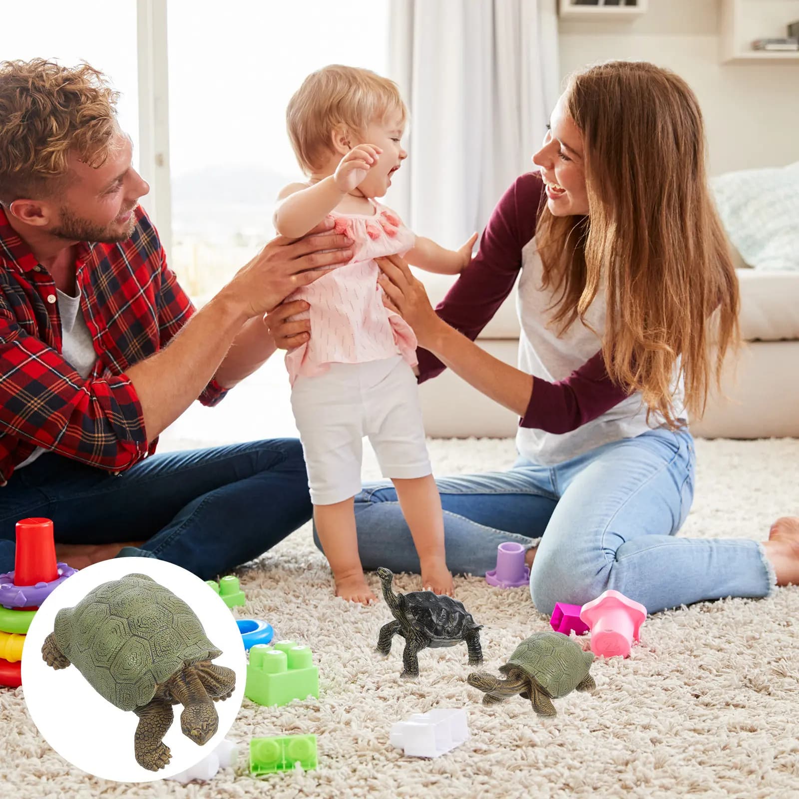 Figura di Tartaruga Realistica per l'Apprendimento dei Bambini, Decorazione Educativa per Camera da Letto, Sala Giochi, Studio e Acquario