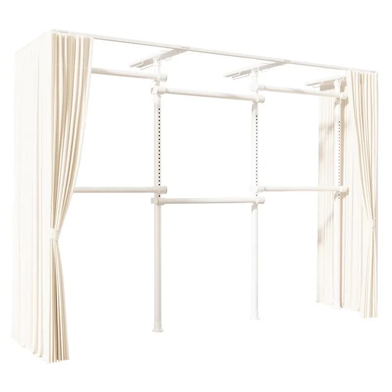 Standing clothes hanger, bedroom, multi-layer telescopic clothes hanger pole, simple coat and hat rack