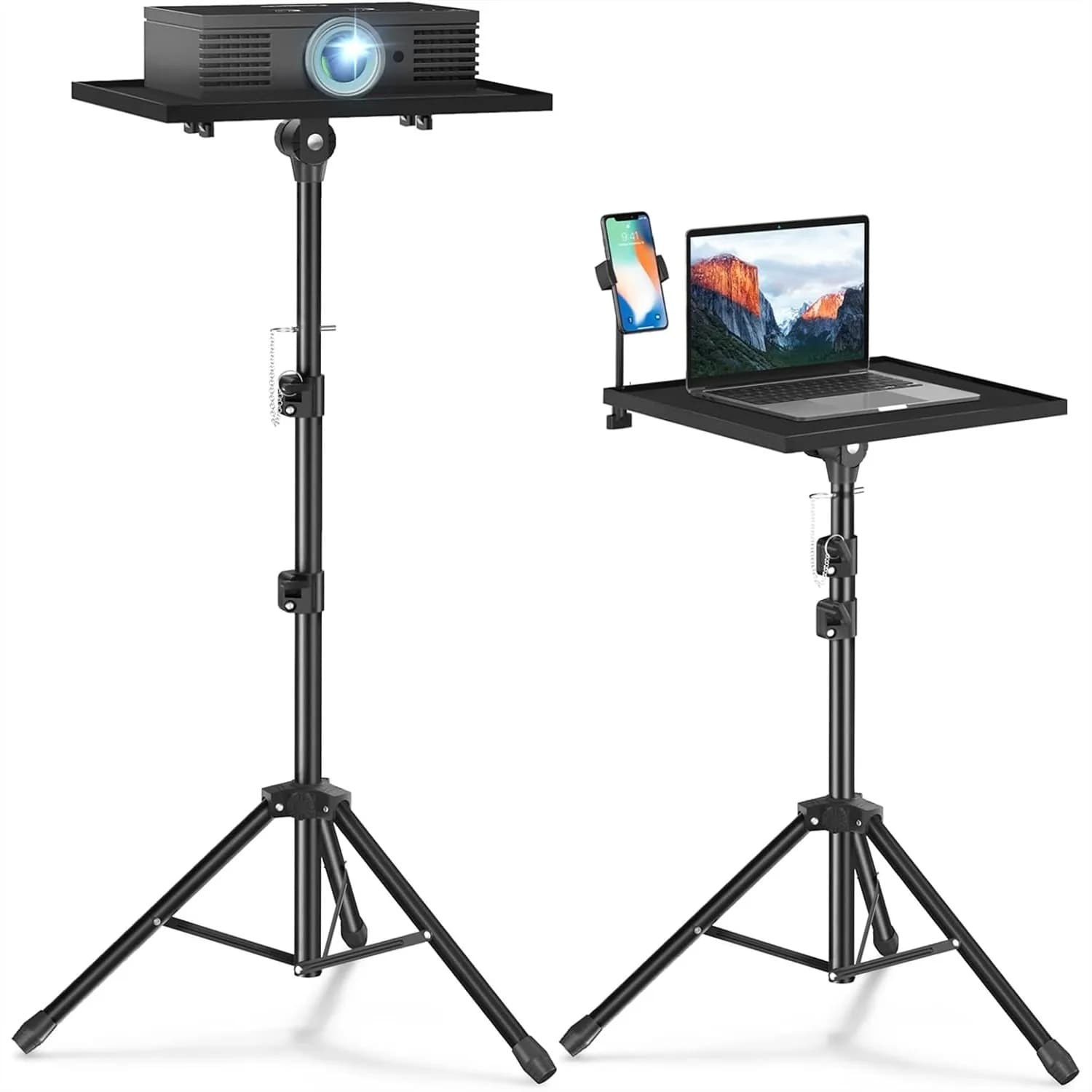Supporto Treppiede per Proiettore Regolabile in Altezza 22-47 Pollici, Treppiede Robusto per Proiettore e Laptop, Supporto per Schermo Cinematografico all'Aperto