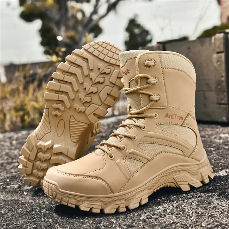 Scarpe da trekking all'aperto da uomo, comode, durevoli, morbide, piatte, da combattimento, casual, da uomo, traspiranti, in rete d'aria, scarpe alte da uomo