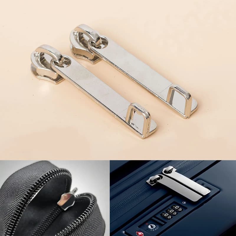 Set da 3 Pezzi Cursore per Cerniera a Doppio Strato con Foro per Chiave per Valigie Fai-da-Te 8 # 10 # Cursore per Cerniera in Nylon a Doppio Strato con Foro di Blocco
