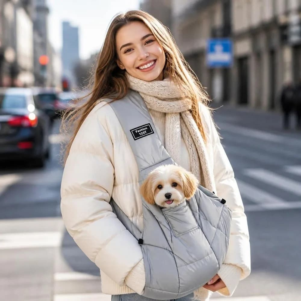 Comfortable Warm Pet Sling Carrier With Pocket Lightweight Dog Cat Sling Bag Pouch Soft Shoulder Pet Carrier Travel