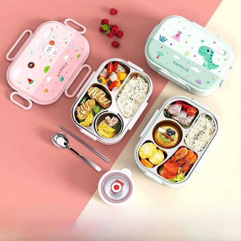 Borsa Termica Quadrata Impermeabile in Tela per il Pranzo, Borsa a Mano Piatta per Bambini, Contenitore Moderno Portatile per il Pranzo degli Studenti in Acciaio Inossidabile