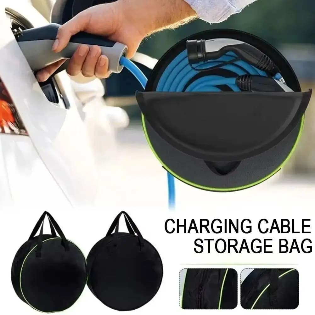 Car RV Caravans Wire Cable Harness Storage Bag,Electric Car Charger Plugs Storage Carry Bag Waterproof Equipment Container