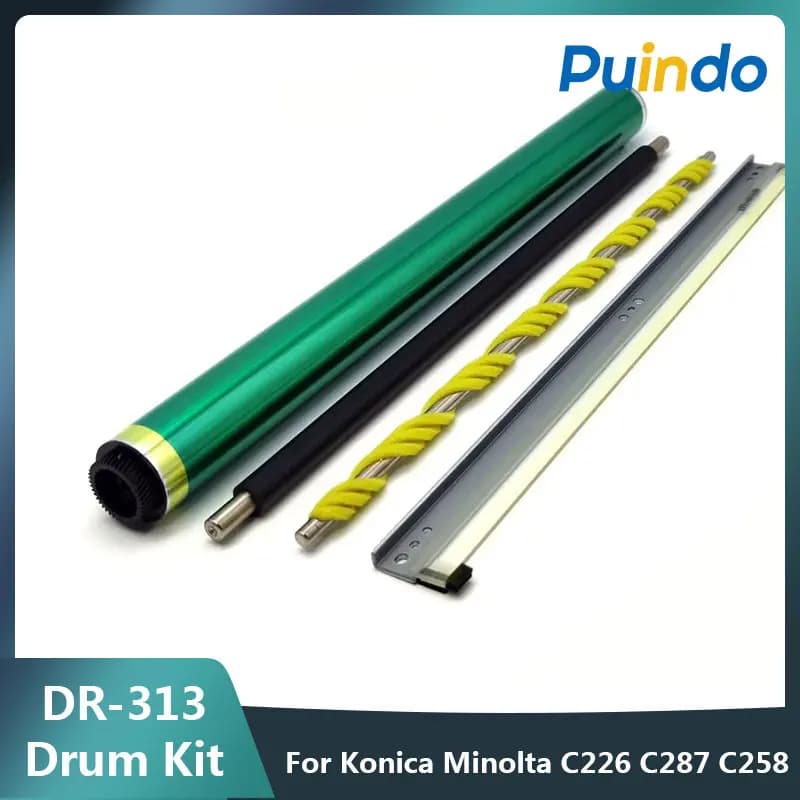 4set OPC Drum For Konica Minolta Bizhub C226 C287 C258 C308 C368 C458 C558 Drum Blade Charge Roller DR-313 Drum Unit Rebuild Kit
